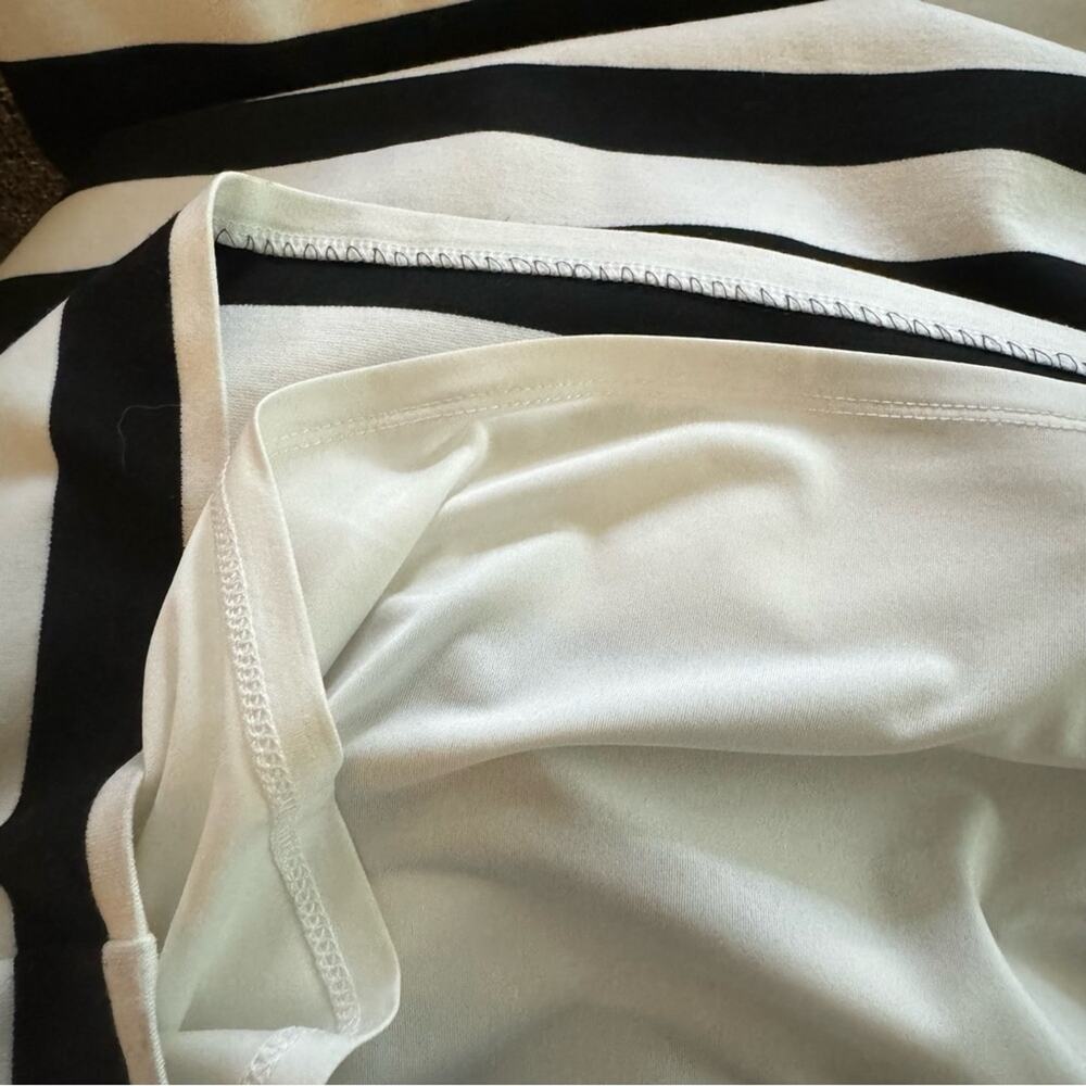 WHITE HOUSE BLACK MARKET ecru & black stripe shift dress size 4 Easter Sunday - Picture 9 of 13